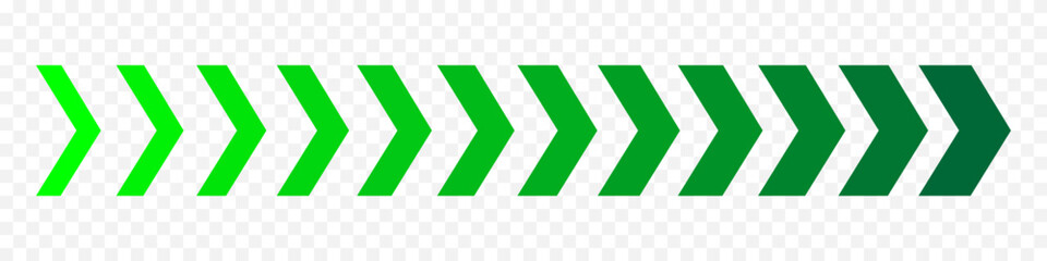 colourful arrow. dynamic moving arrow representing speed, acceleration, fast. transparent png and vector illustration.