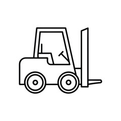 Naklejka premium forklift truck line art
