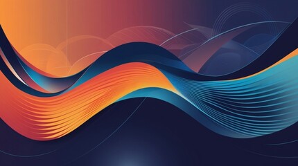  Modern halftone vector wave with bold gradient, abstract background for web, print, or overlay digital design