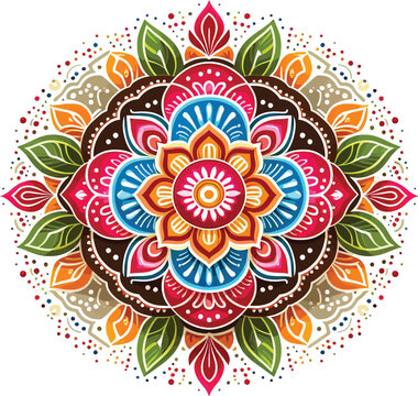 Vector Clipart of a Diwali Rangoli: Vibrant Floor Art for Festive Celebrations