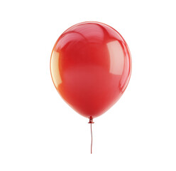 Shiny red balloon floating against a dark black background for festive celebration graphics