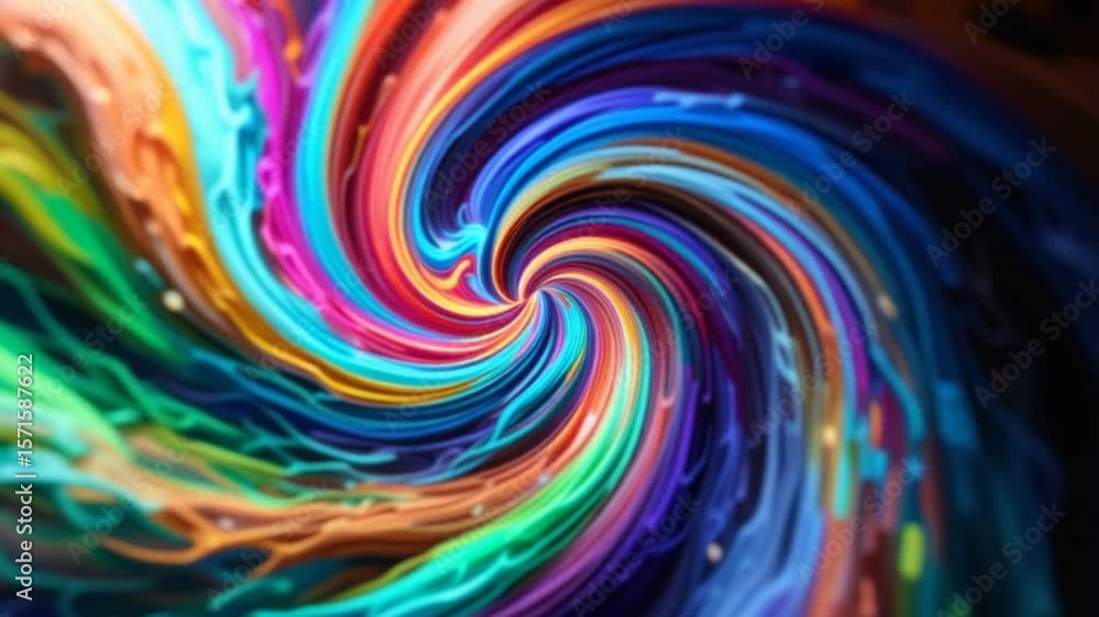 Wall mural abstract colorful spiral swirl animation background visuals for creative projects