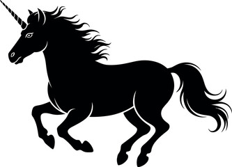 Obraz premium Unicorns silhouette on white background