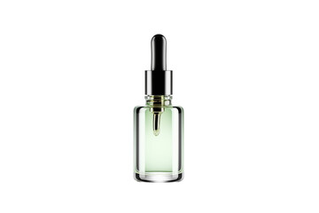 Serum bottle showcases sleek design against a dark background for beauty product marketing.