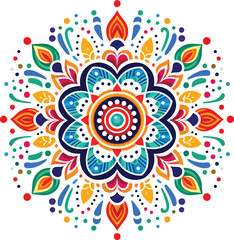 Fototapeta premium Vector Clipart of a Diwali Rangoli: Vibrant Floor Art for Festive Celebrations