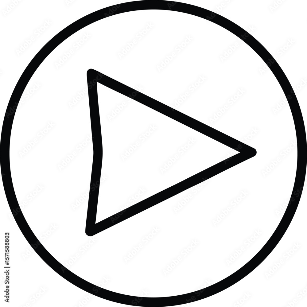 Leinwandbilder simple play button icon design, circle and triangle, modern user interface element for website or...