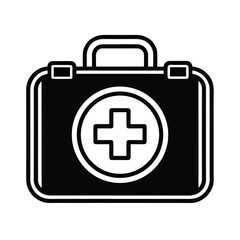 Obraz premium First Aid Medical Kit Icon Vector Illustration