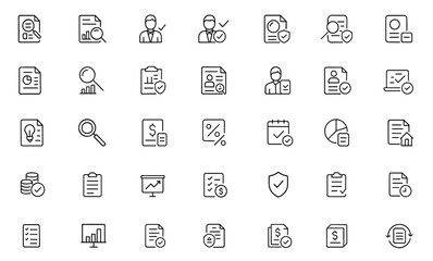 Audit inspection icons, auditor checklist, documentation symbols, checkmark, financial control graphics, compliance workflow imagery, quality assurance visuals, vector illustration.