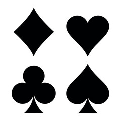 Obraz premium Playing card suits symbols isolated on white background