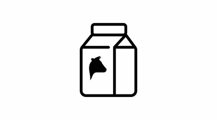 Milk Box Icon. Vector isolated editable black and white simple illustration of a milk box