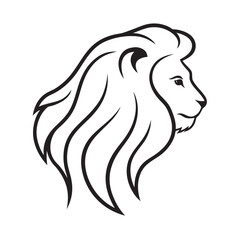 Outlined Lion With Decorative Mane Art