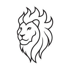 Lion With Flames Surrounding Mane Outline