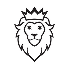Royal Lion Head With Crown Design