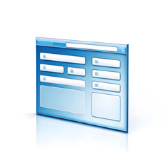 Colorful 3D Webpage Design Icon with User Profile