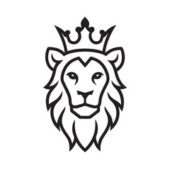 Royal Lion With Decorative Line Art