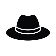 Minimalist Hat Glyph Icon Vector Illustration