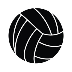 Minimalist Volleyball Glyph Icon Vector Illustration