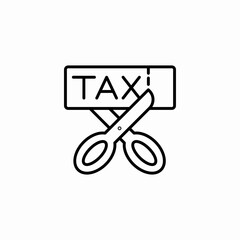cut tax scissors icon sign vector