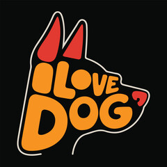 Dog Silhouette Vector Illustration for T-Shirt Design