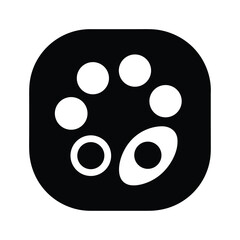 Paint Palette Solid Square Icon Vector Illustration