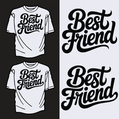 Friendship Day Typography Illustration for T-Shirt Design