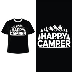 Vintage Happy Camper Typography Design