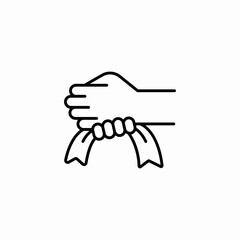 holding ribbon celebration icon sign vector