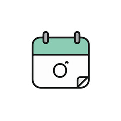 Illustration of a modern minimalist calendar icon with a simple design.