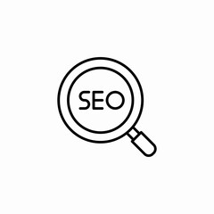 magnifying glass seo search icon sign vector