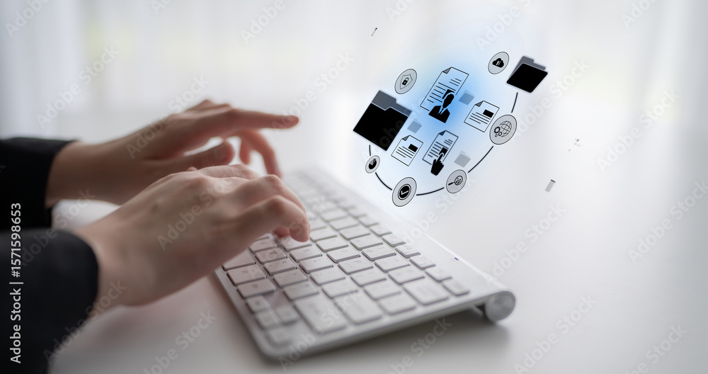 Poster document management system for secure file storage, organized access, and efficient digital workflow