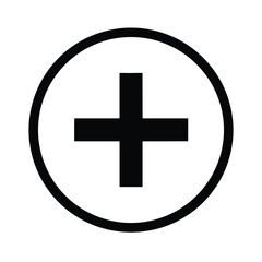 Fototapeta premium Plus Sign Solid Circle Icon Vector Illustration