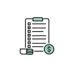 Financial planning concept illustration featuring checklist and money