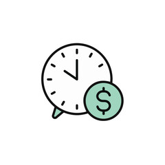 Time is money concept illustration.