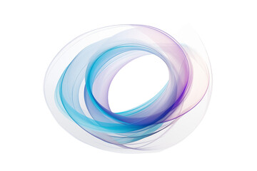 Swirling abstract design features smooth lines and blends of blue and purple tones