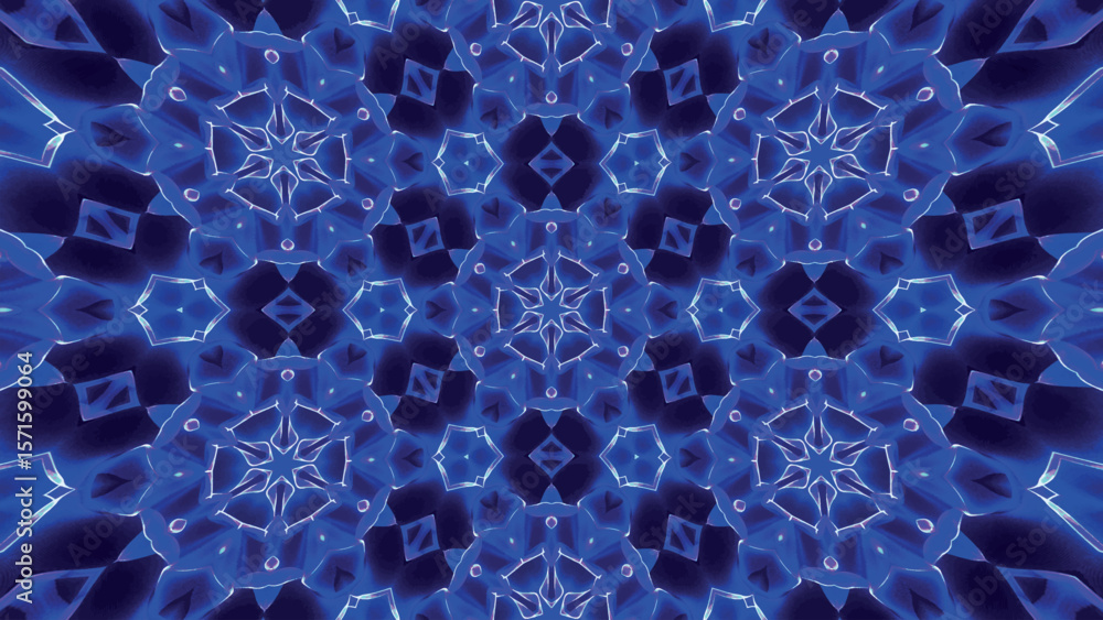 Aufkleber an abstract blue light kaleidoscope pattern designed for maximum visual impact with vibrant resonanc