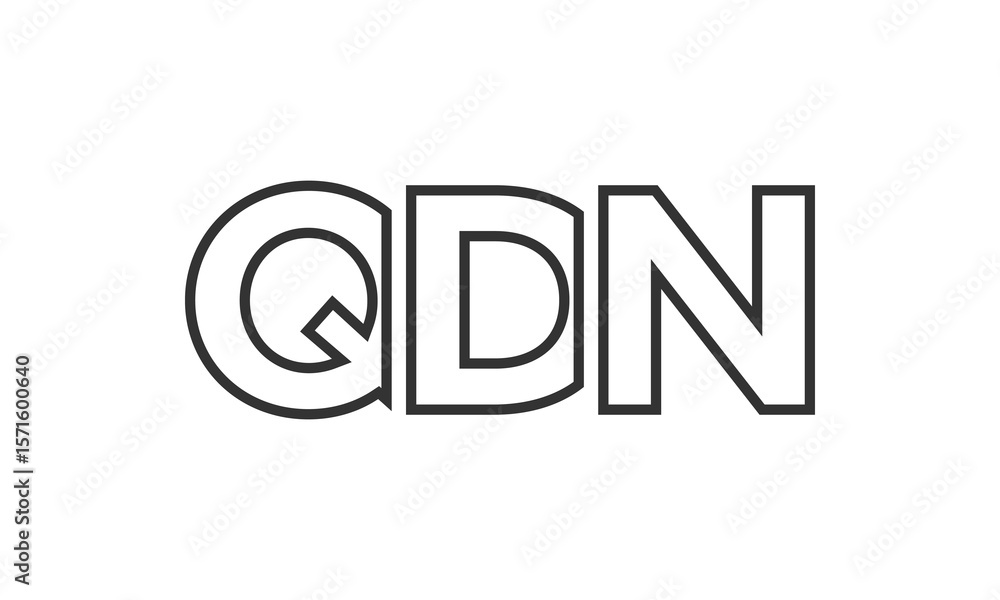 Poster qdn logo design template with strong and modern bold text. initial based vector logotype featuring s