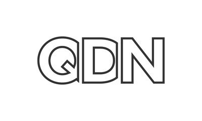 QDN logo design template with strong and modern bold text. Initial based vector logotype featuring simple and minimal typography. Trendy company identity.