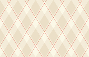 Elegant argyle pattern in soft beige and blush pink.  Perfect for backgrounds, textures, or textile design.
