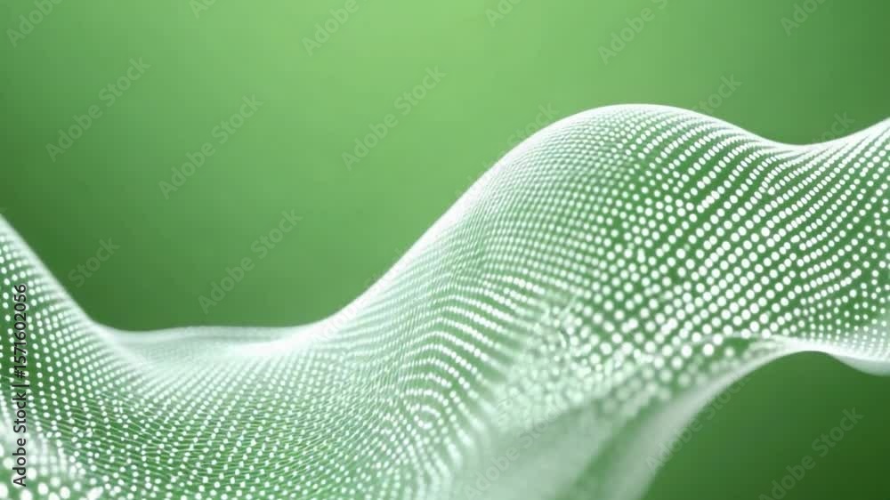 Poster abstract particle wave: an artistic representation of data or energy, a graceful, flowing wave compo