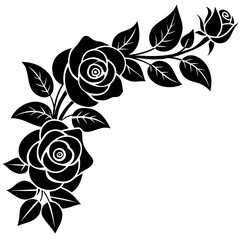 Left-Side  Leaf Border   wedding vector element, perfect for invitations, decor, and digital design. High-quality AI file for creative projects.