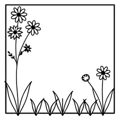 Right-Side Wildflower Border   wedding vector element, perfect for invitations, decor, and digital design. High-quality AI file for creative projects.