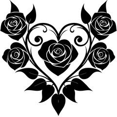 Romantic Rose Flourish  wedding vector element, perfect for invitations, decor, and digital design. High-quality AI file for creative projects.