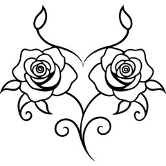 Romantic Rose Flourish  wedding vector element, perfect for invitations, decor, and digital design. High-quality AI file for creative projects.