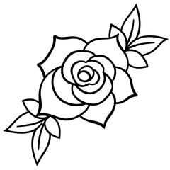 Rose Corner Ornament  wedding vector element, perfect for invitations, decor, and digital design. High-quality AI file for creative projects.