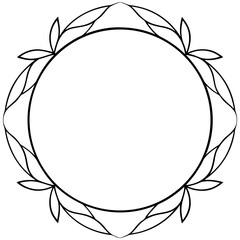 Round Floral Frame  wedding vector element, perfect for invitations, decor, and digital design. High-quality AI file for creative projects.