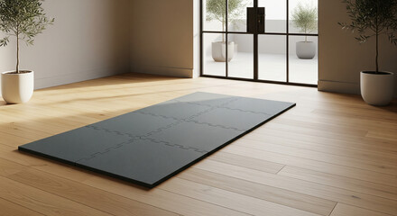 Open area with exercise mat