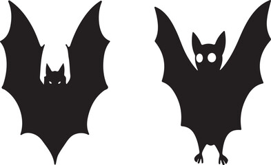 Bats Silhouette Vector set, Halloween vector icon set