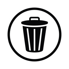 Trash Can Solid Circle Icon Vector Illustration