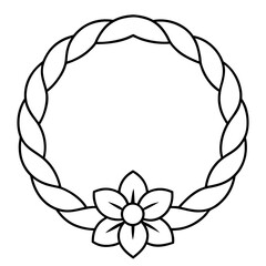 Double Ring Flower Wreath wedding vector element, perfect for invitations, decor, and digital design. High-quality AI file for creative projects.