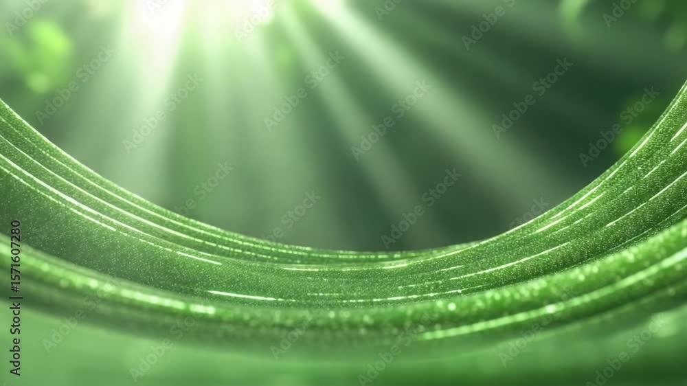 Poster green curve under sunlight: an abstract image showing an elegant green curve under sunlight filterin
